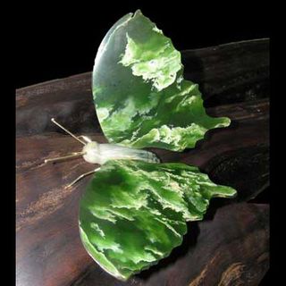 Jade Butterfly on Driftwood